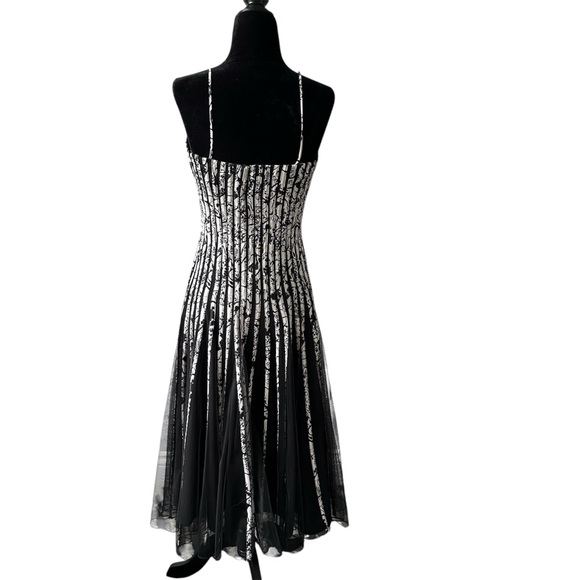 Elegant Black and White Striped Dress size 6 - Picture 2 of 7